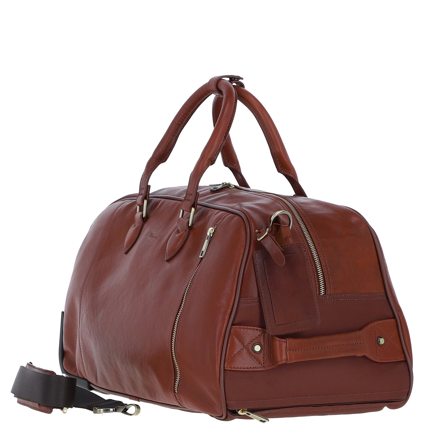 Ashwood Leather PL-50 Tan Leather Duffel Trolley Bag