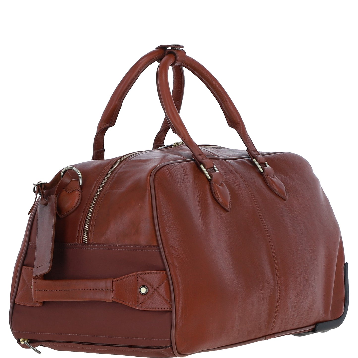Ashwood Leather PL-50 Tan Leather Duffel Trolley Bag
