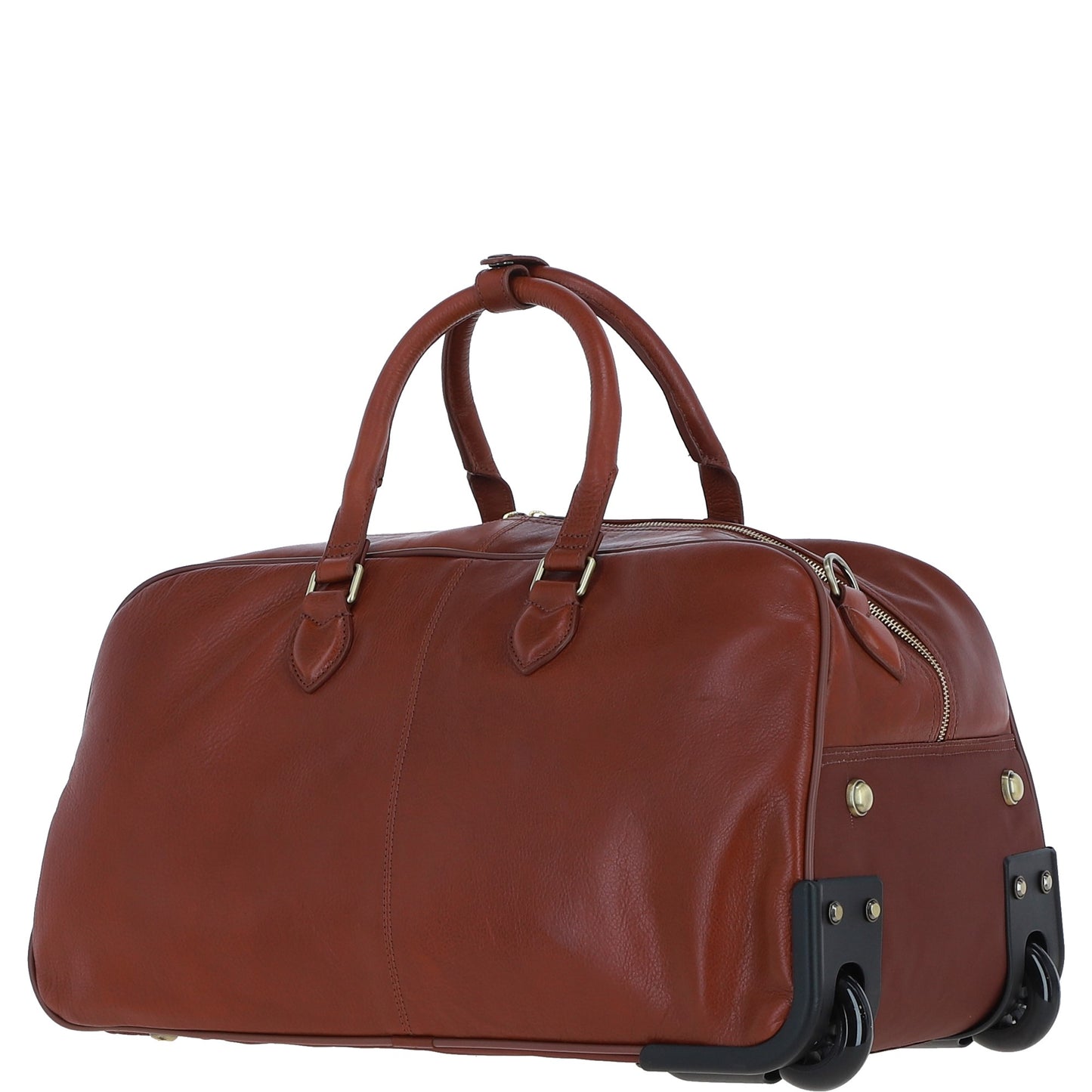 Ashwood Leather PL-50 Tan Leather Duffel Trolley Bag