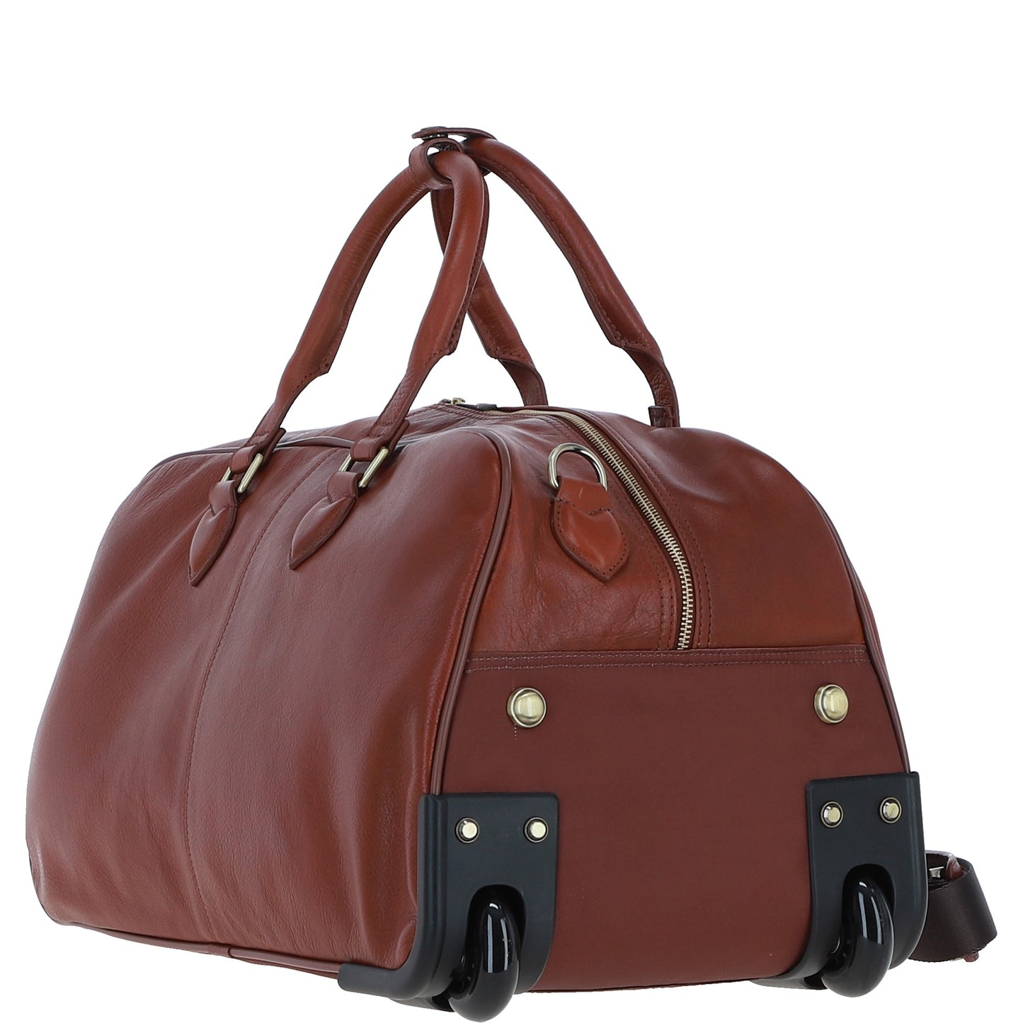 Ashwood Leather PL-50 Tan Leather Duffel Trolley Bag