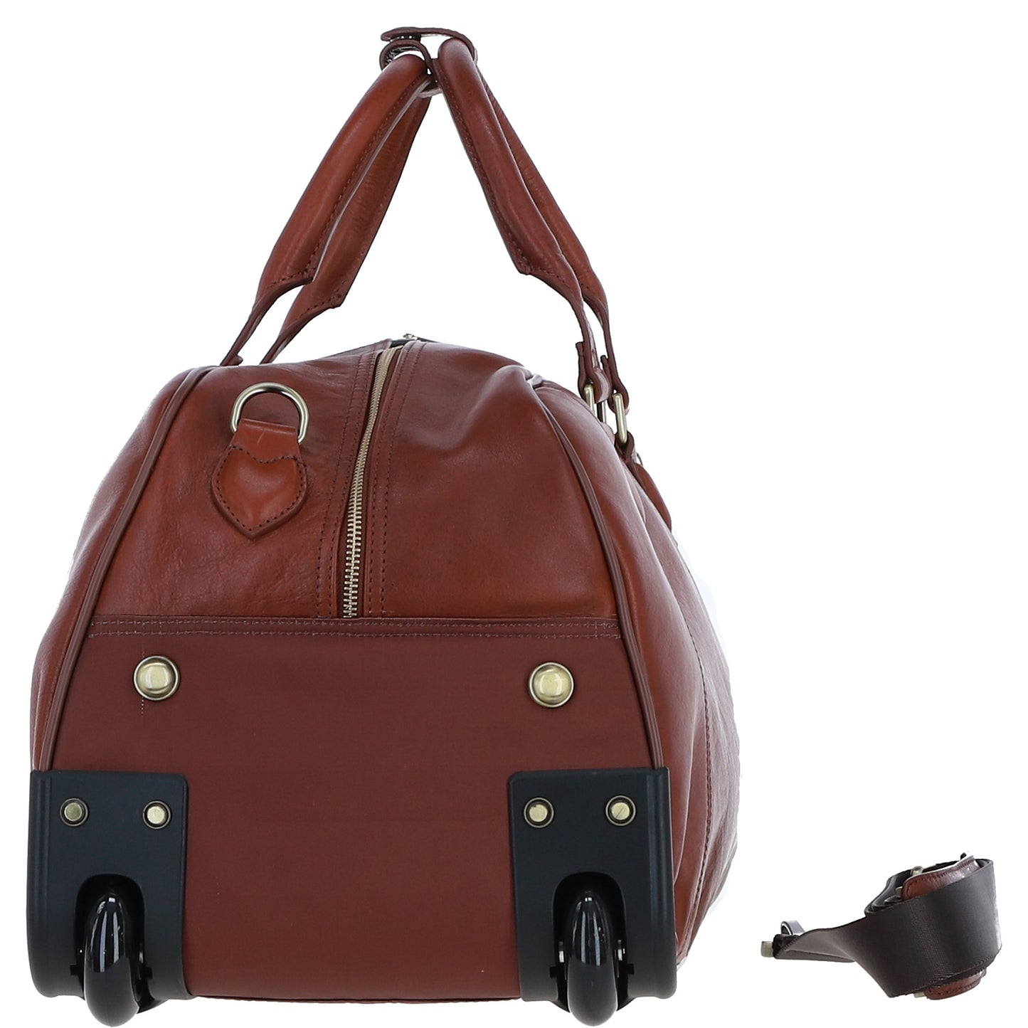 Ashwood Leather PL-50 Tan Leather Duffel Trolley Bag