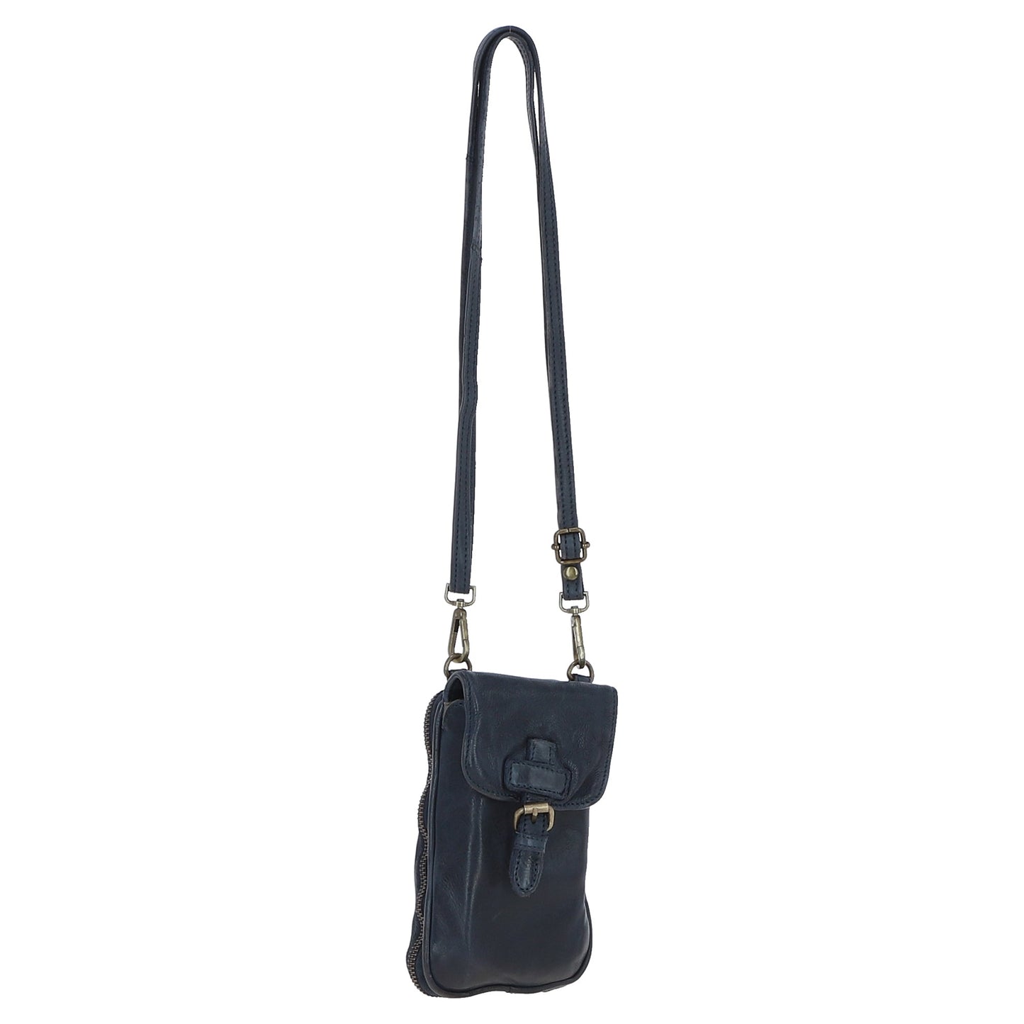 Ashwood Leather D-99 Navy Leather Phone Bag
