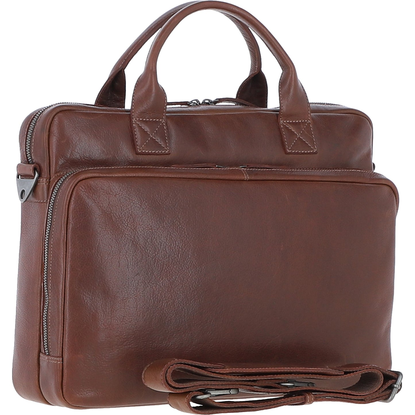 Ashwood Leather S-63 Brown Leather Laptop Briefcase