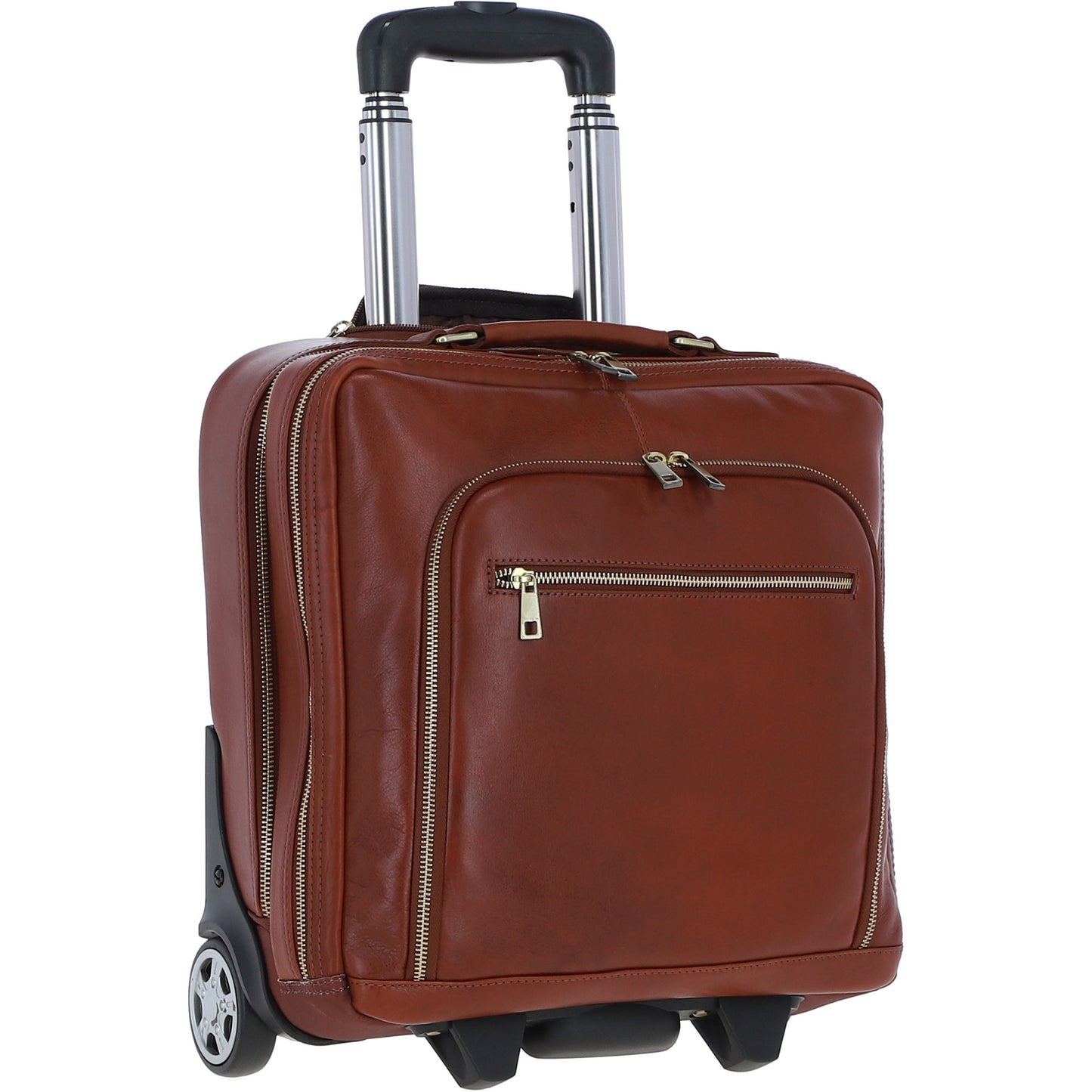 Ashwood Leather PL-51 Tan Leather Business Trolley