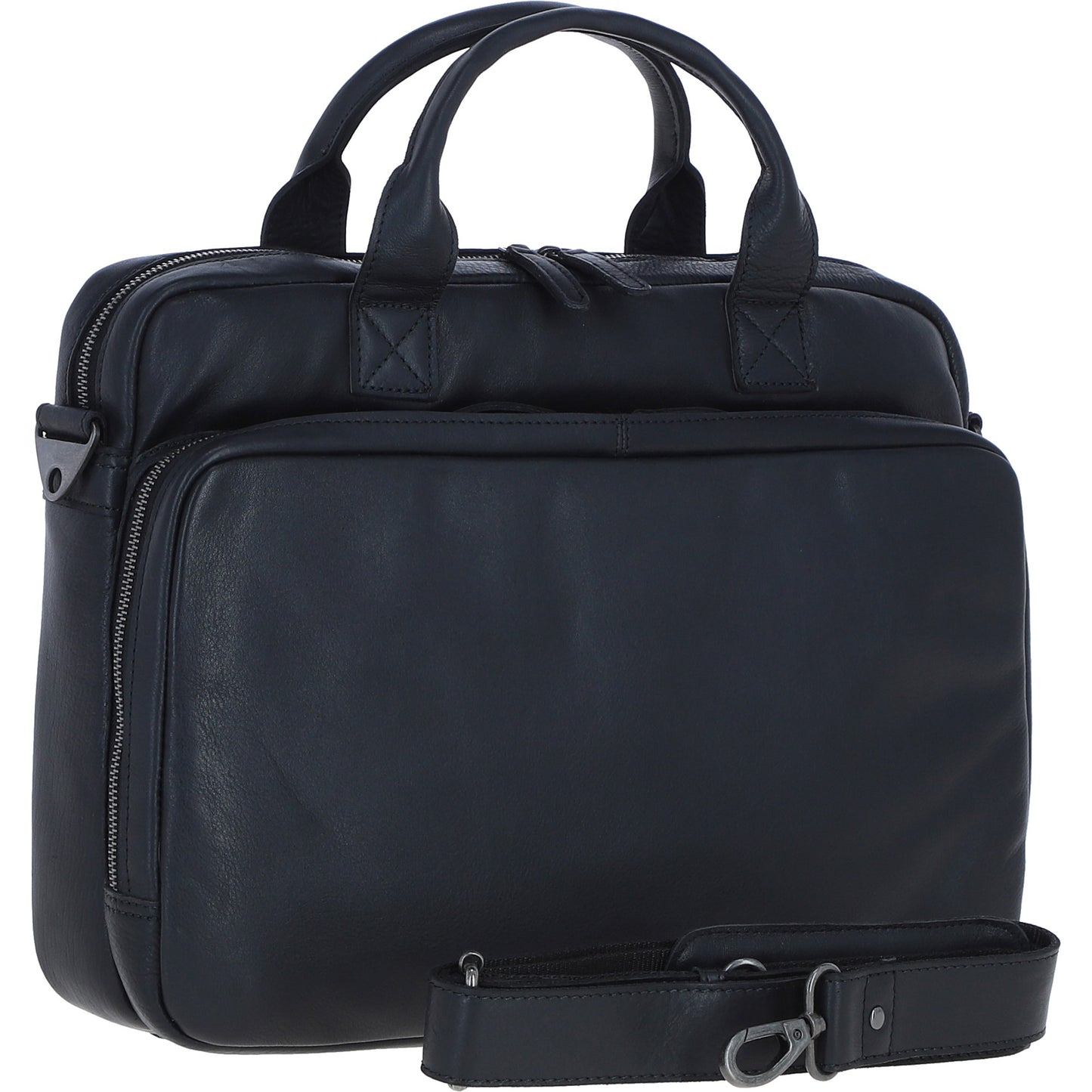 Ashwood Leather S-63 Black Leather Laptop Briefcase