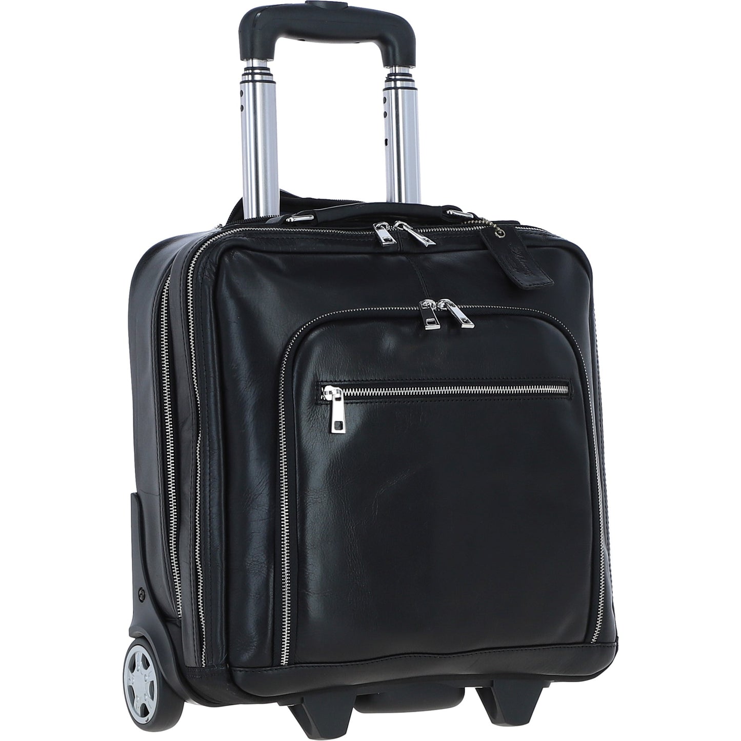 Ashwood Leather PL-51 Black Leather Business Trolley