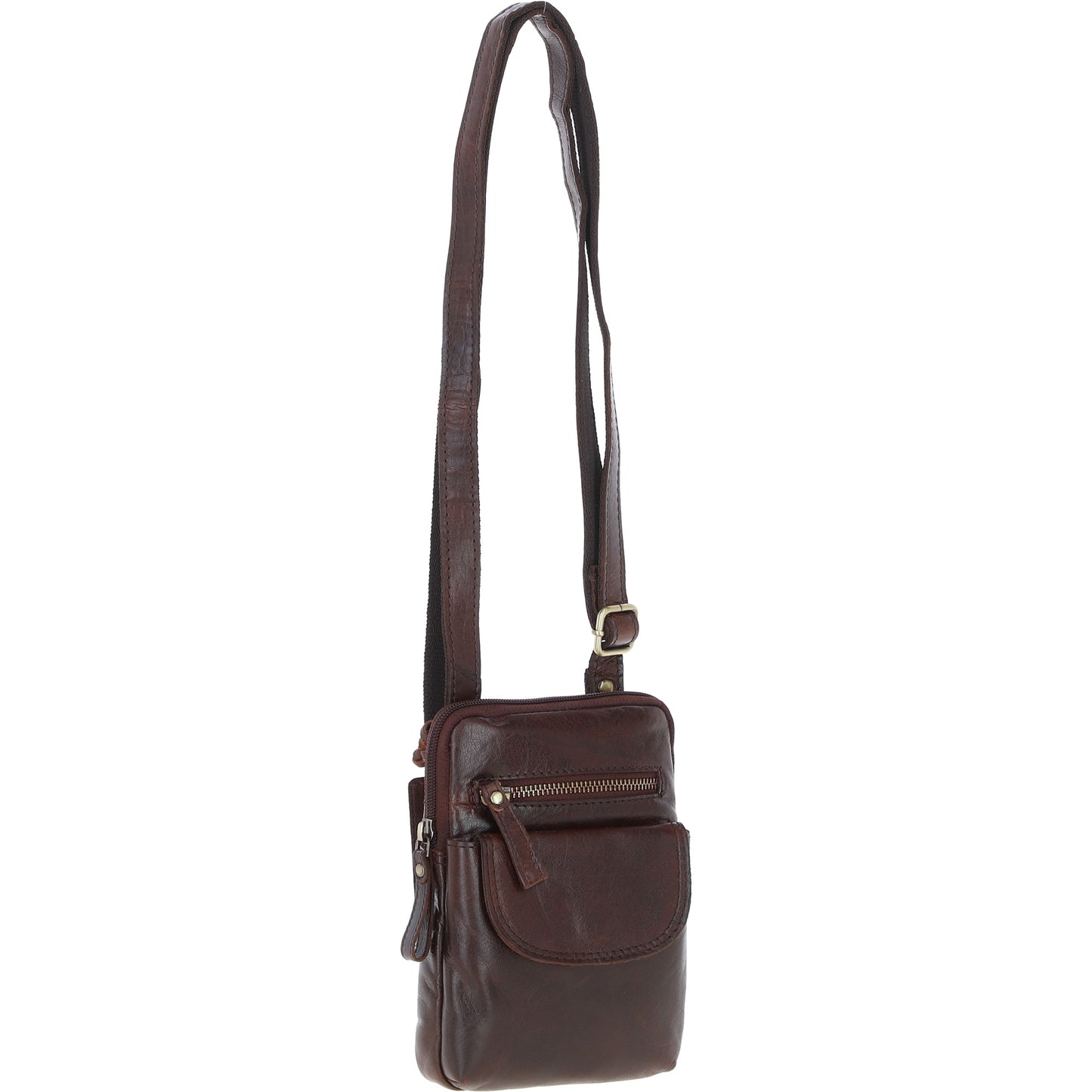Ashwood Leather G-11 Brandy Crossbody Bag