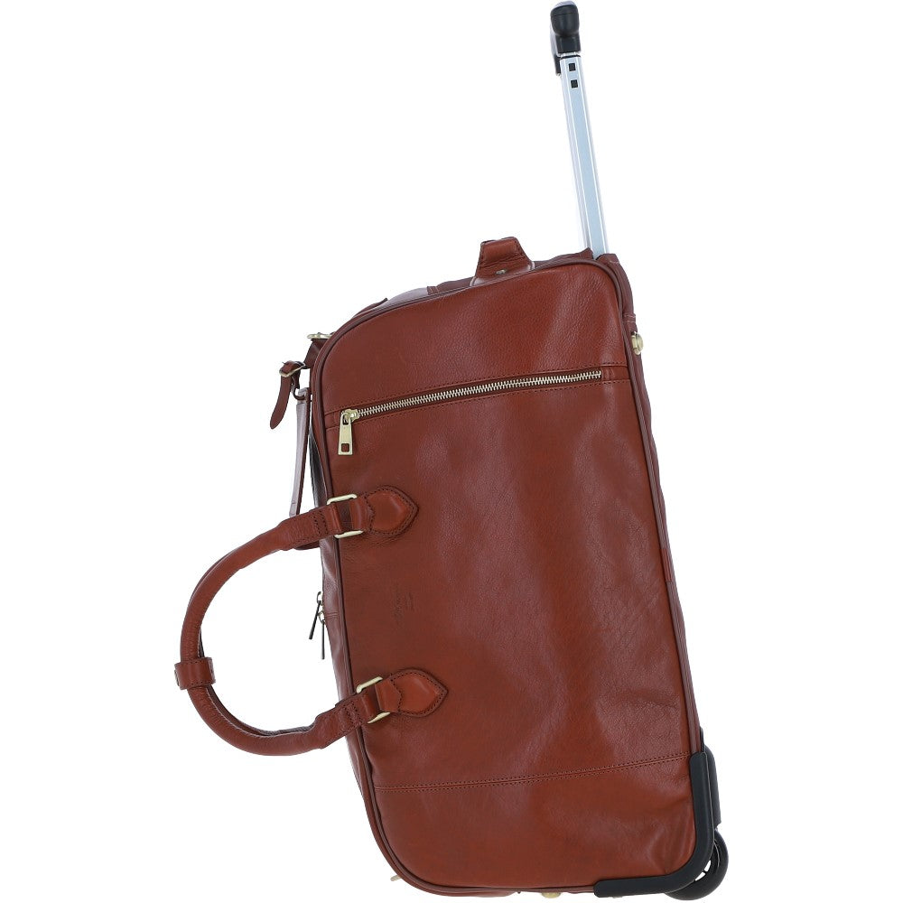 Ashwood Leather PL-50 Tan Leather Duffel Trolley Bag