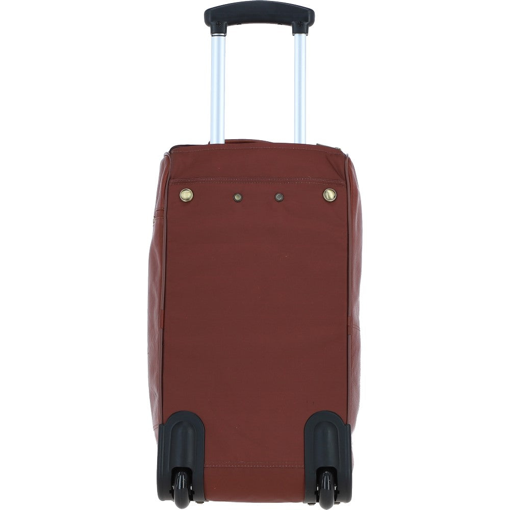 Ashwood Leather PL-50 Tan Leather Duffel Trolley Bag