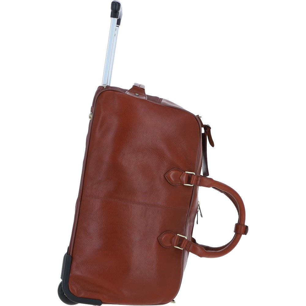 Ashwood Leather PL-50 Tan Leather Duffel Trolley Bag