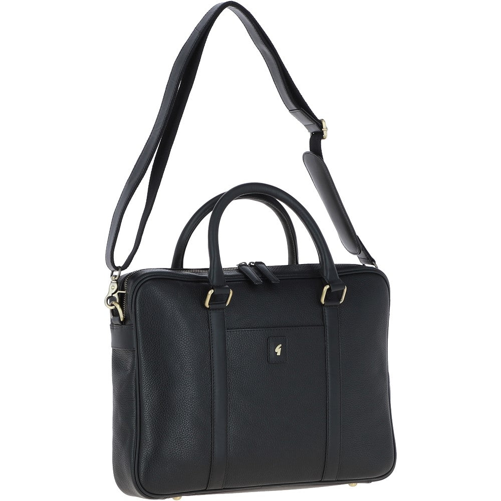 Gabicci JOE Black Leather Laptop Bag