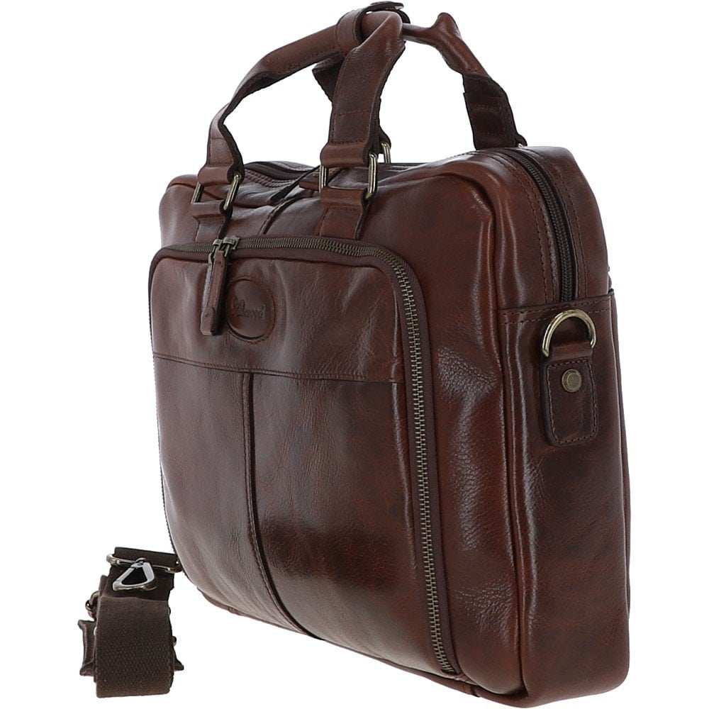 Ashwood Leather 8143 Temponado Brown Laptop Bag