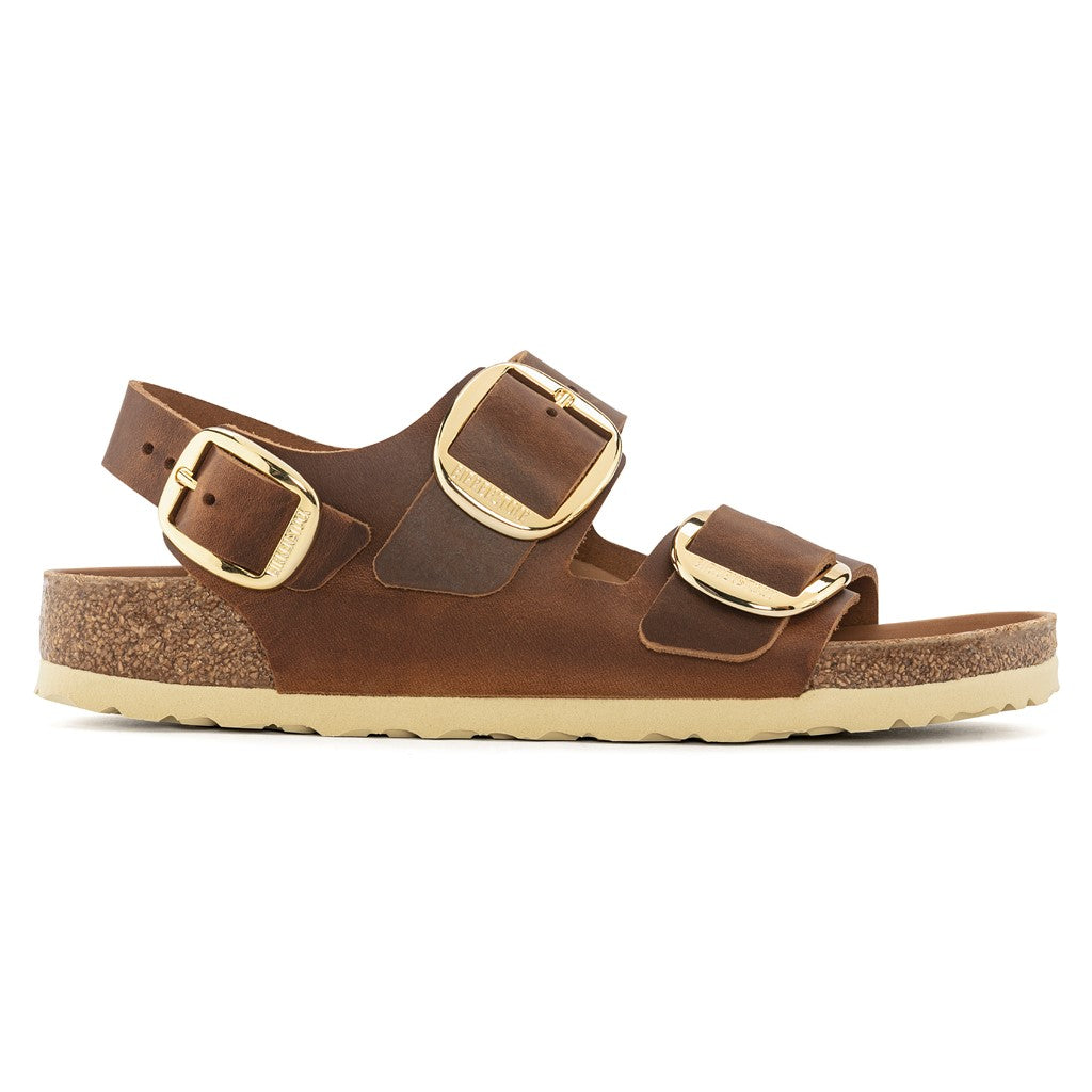 Birkenstock 1024067 Milano Big Buckle Oiled Leather Cognac Sandals