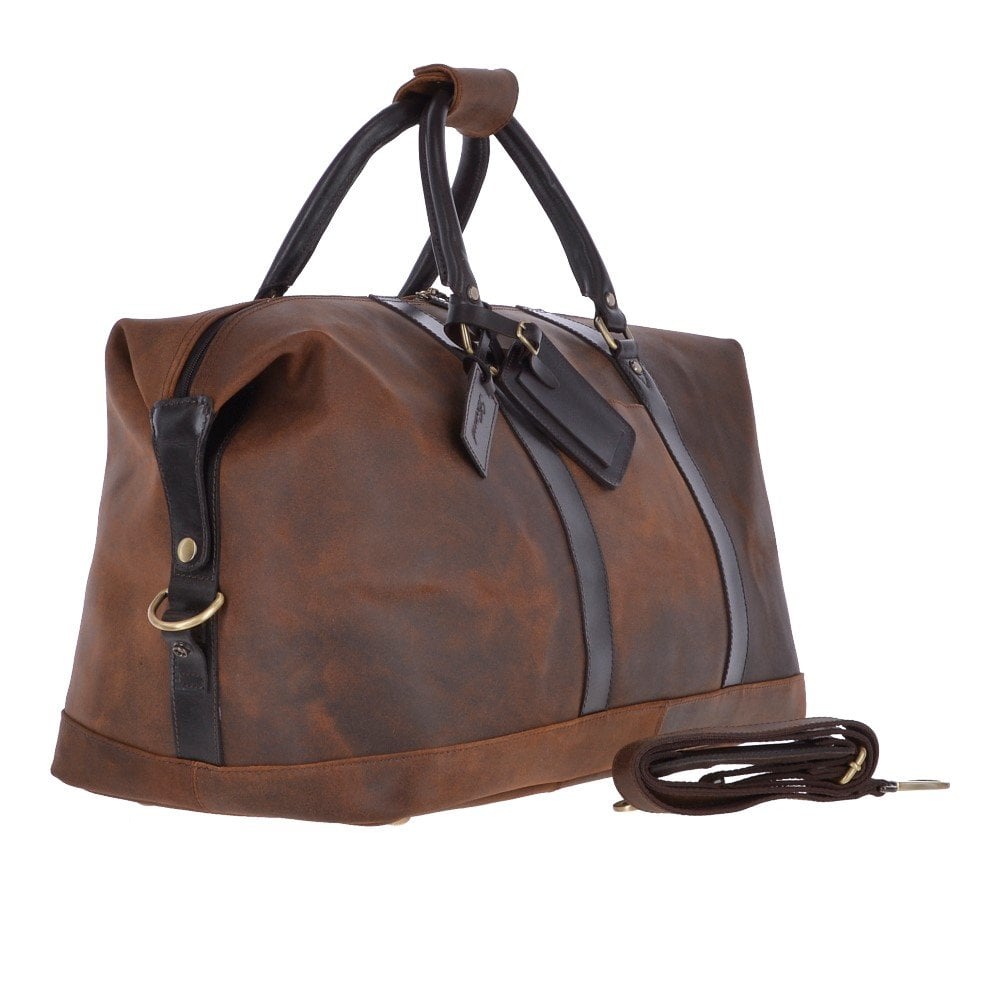 Ashwood Leather Marcus Brown Leather Weekender Bag