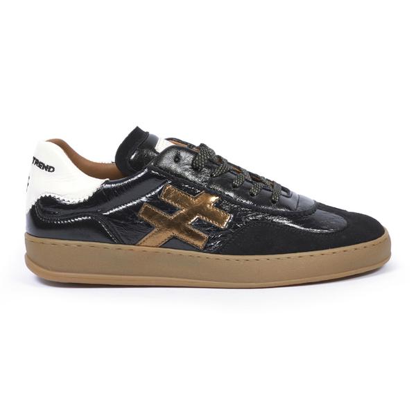 Another Trend A0329205 Sax Lux+Ante Black Gold & White Trainers