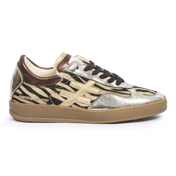 Another Trend A0349043 Zebra+Las Vegas Platino Silver & Zebra Print Trainers