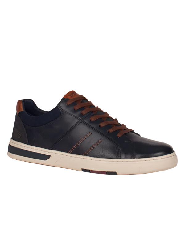 Lloyd and Pryce Petti Storm Stitch Navy Shoes with Brown Laces