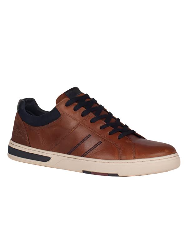 Lloyd and Pryce Petti Umber Stitch Tan Shoes with Navy Laces