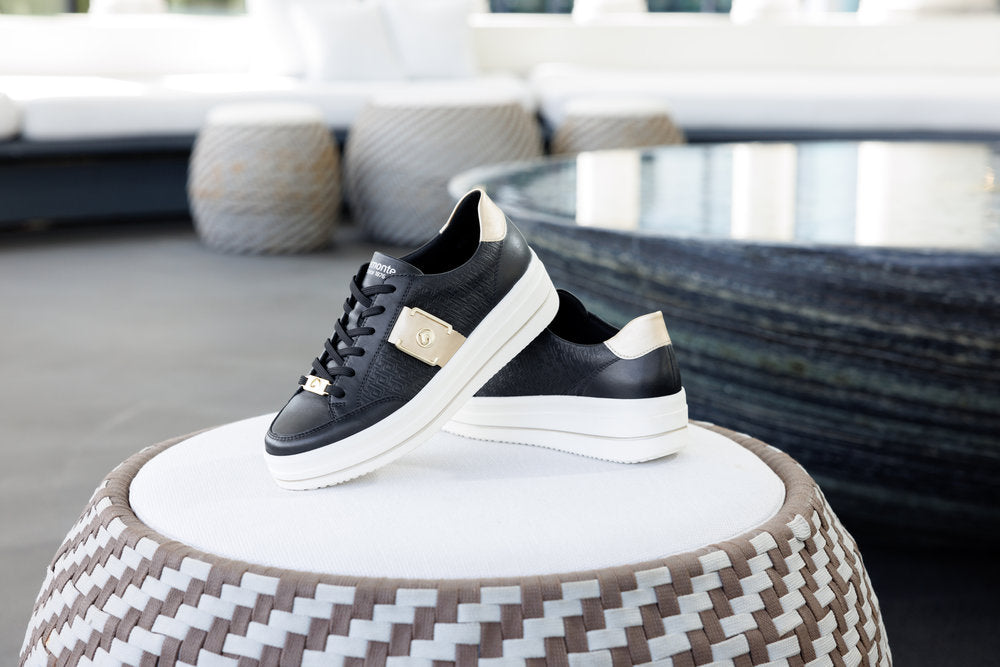 Remonte D1C07-03 Black & Light Gold Trainers