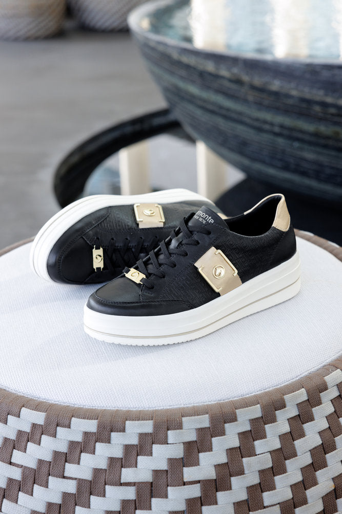 Remonte D1C07-03 Black & Light Gold Trainers