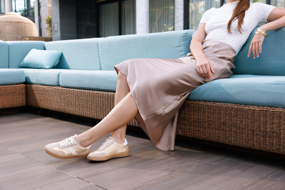 Remonte D2C01-92 Pale Gold & White G Fit Trainers