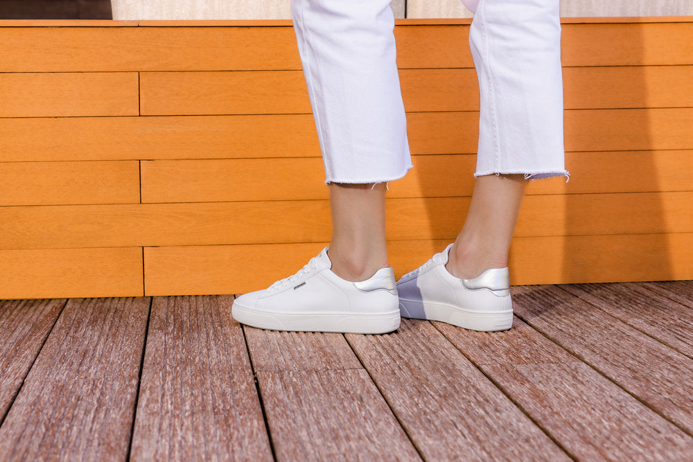 Remonte D2J00-80 White & Silver Lace Trainers
