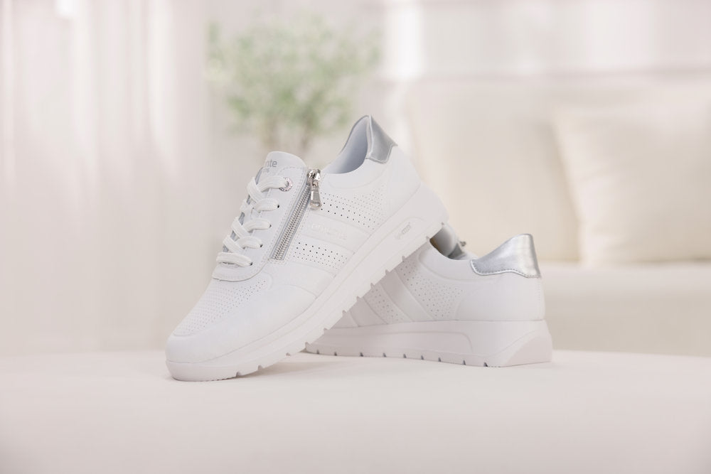 Remonte D2V03-80 White & Silver H Fit Sneakers
