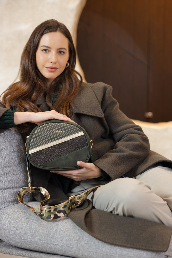Remonte Q0647-54 Forest Green, Gold & Black Combi Crossbody Bag