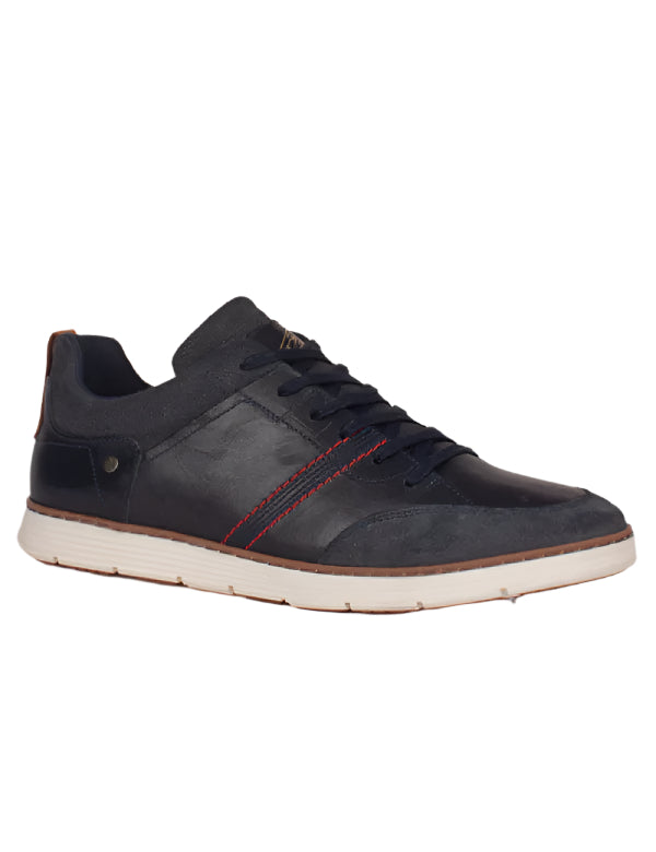 Lloyd and Pryce Vivas Storm Navy Red Stitch Lace Shoes