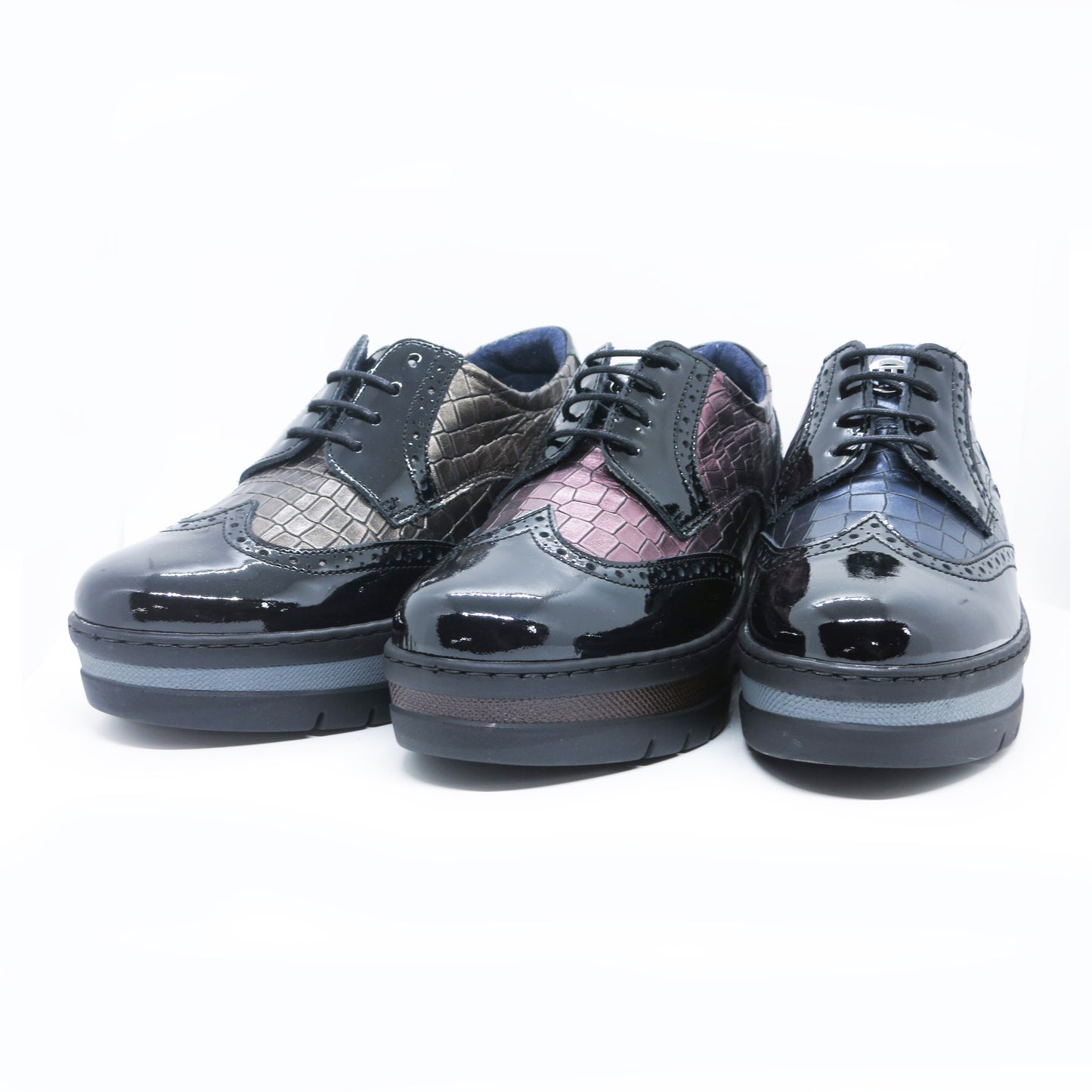 Notton 0157 122 Burdeous/Wine & Black Wedge Lace Shoes
