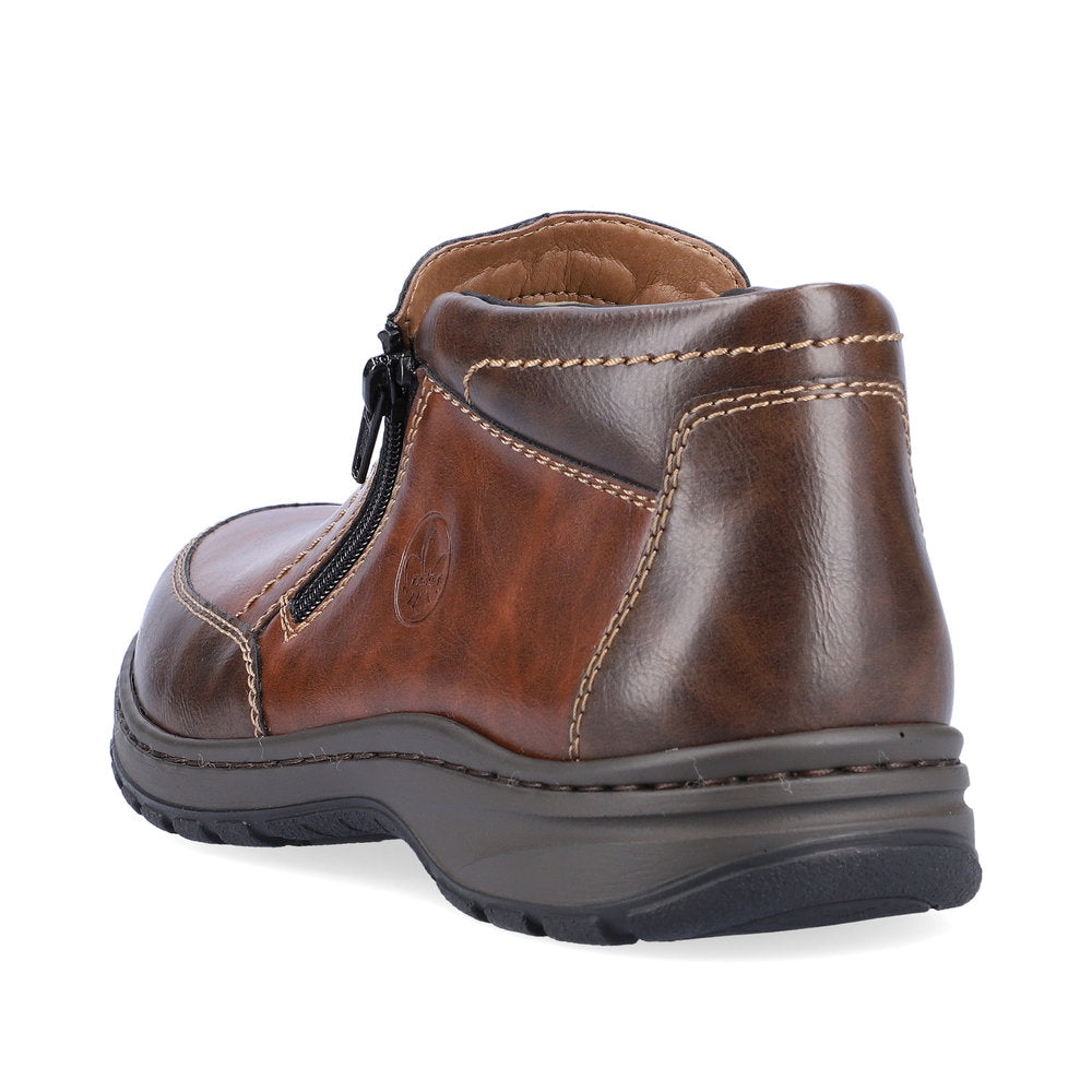 Rieker 03352-24 Brown Wide Fitting Casual Shoes with 2 Zips