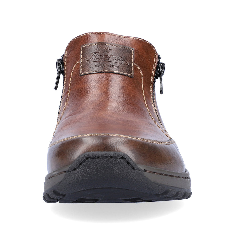 Rieker 03352-24 Brown Wide Fitting Casual Shoes with 2 Zips