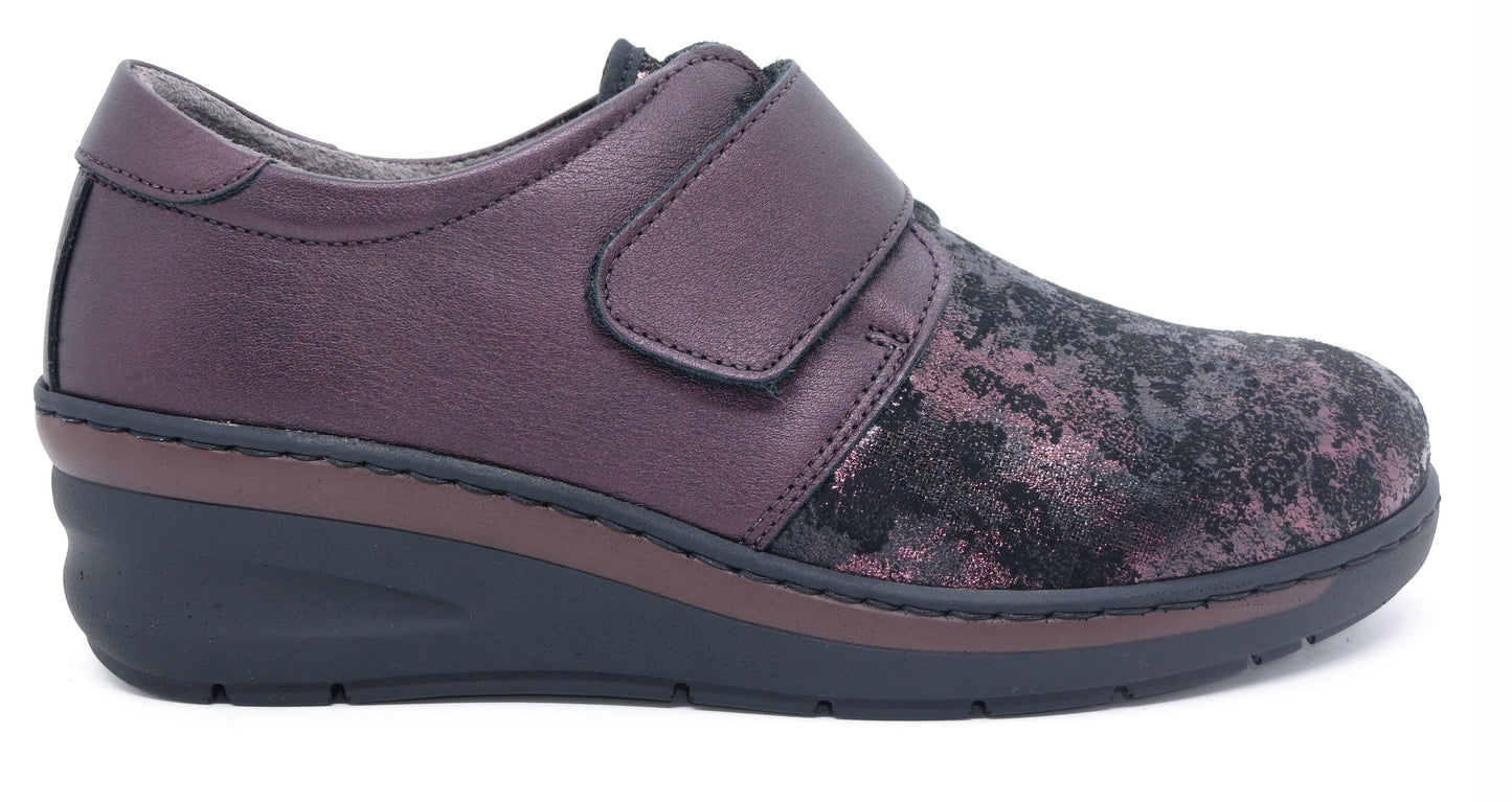 Notton 0359 Burgundy Velcro Shoes