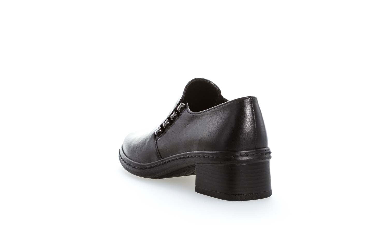 Gabor 04.443.27 Black Slip On Loafers with Side Studs