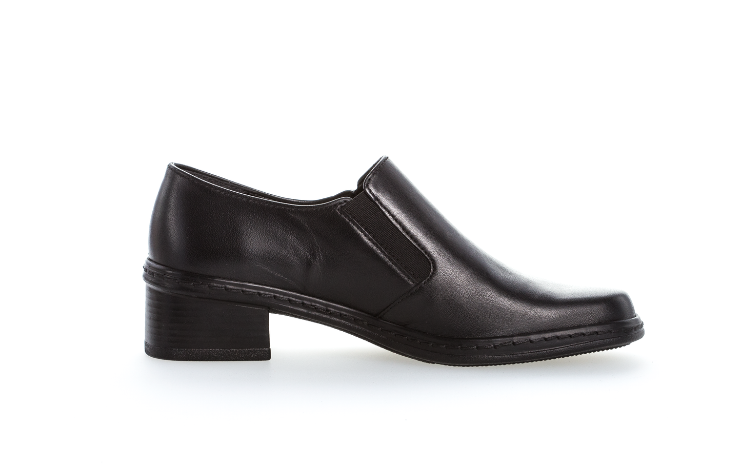 Gabor 04.443.27 Black Slip On Loafers with Side Studs