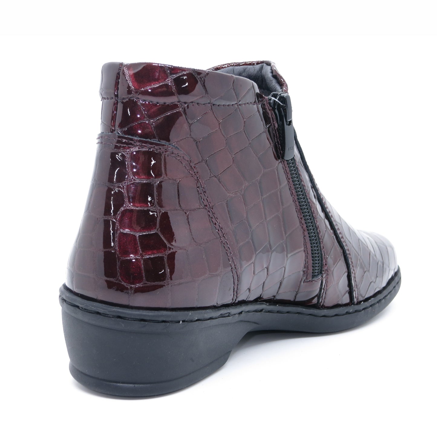 Notton 0461/2314 Burgundy/Wine Croc Zip Bootsv