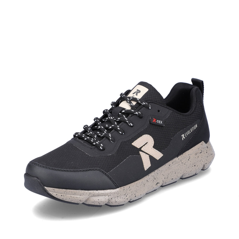 Rieker 07809-00 Evolution Tex Black, Taupe & Grey Combi Sneakers