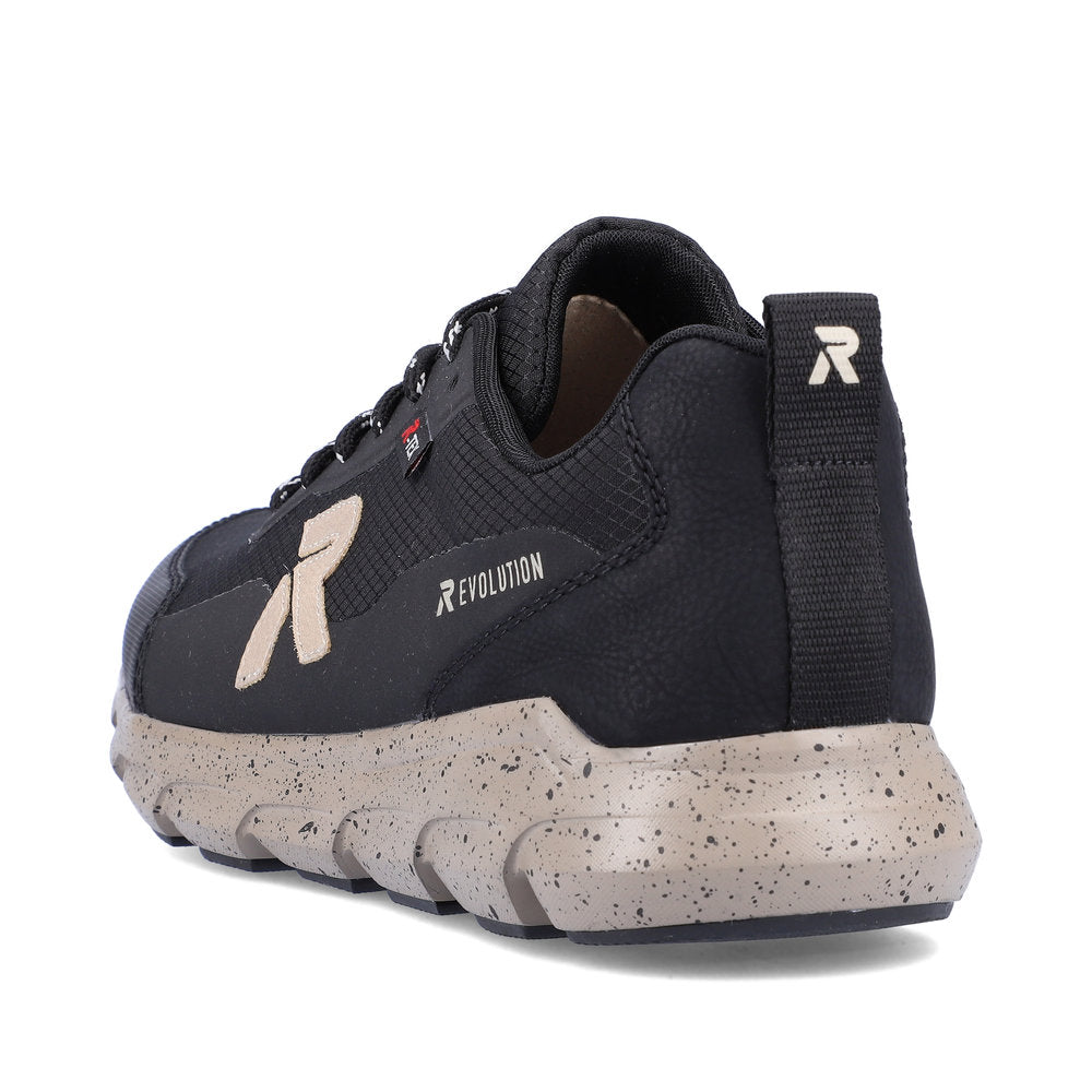 Rieker 07809-00 Evolution Tex Black, Taupe & Grey Combi Sneakers