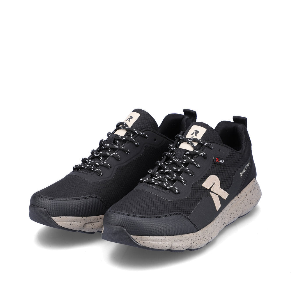 Rieker 07809-00 Evolution Tex Black, Taupe & Grey Combi Sneakers
