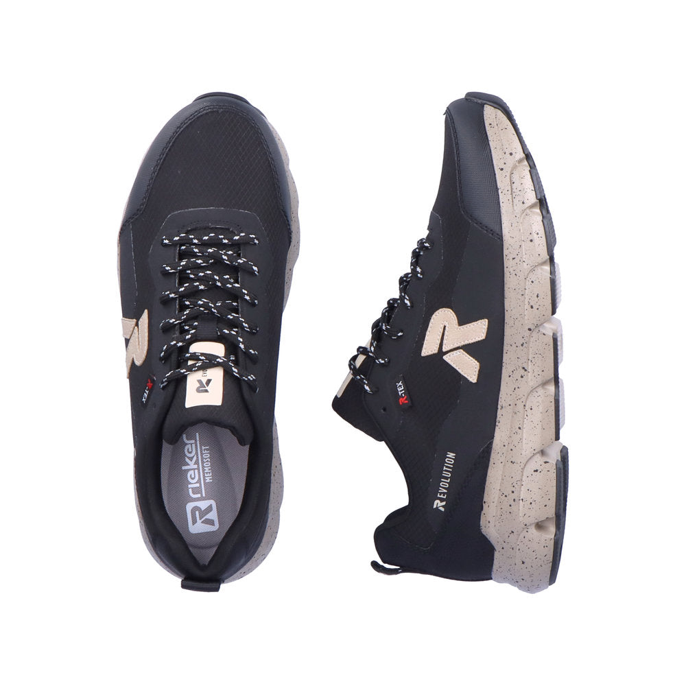 Rieker 07809-00 Evolution Tex Black, Taupe & Grey Combi Sneakers