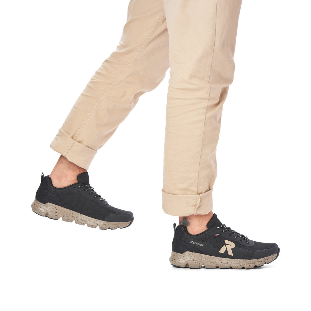Rieker 07809-00 Evolution Tex Black, Taupe & Grey Combi Sneakers