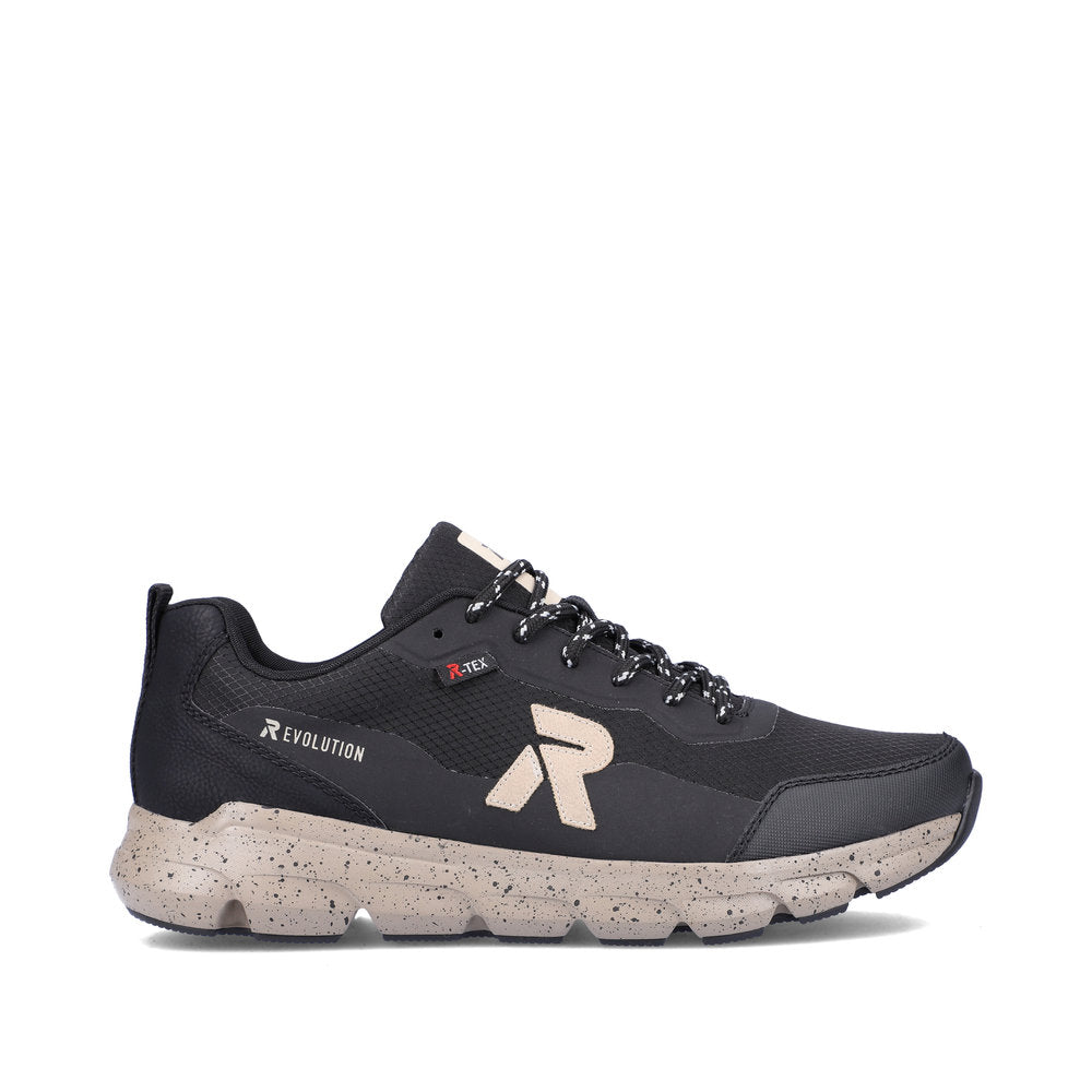 Rieker 07809-00 Evolution Tex Black, Taupe & Grey Combi Sneakers