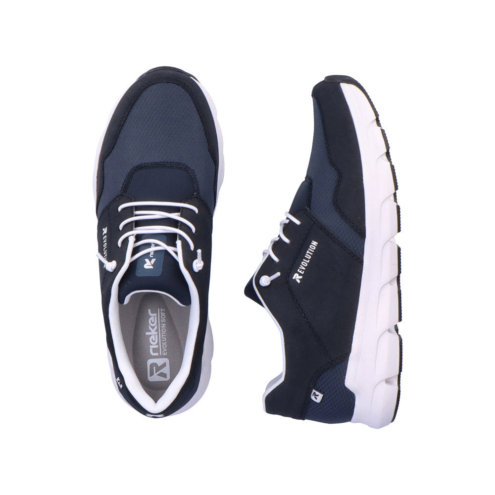Rieker 07811-14 Evolution Navy Combi Sneakers with White & Black Spare Laces