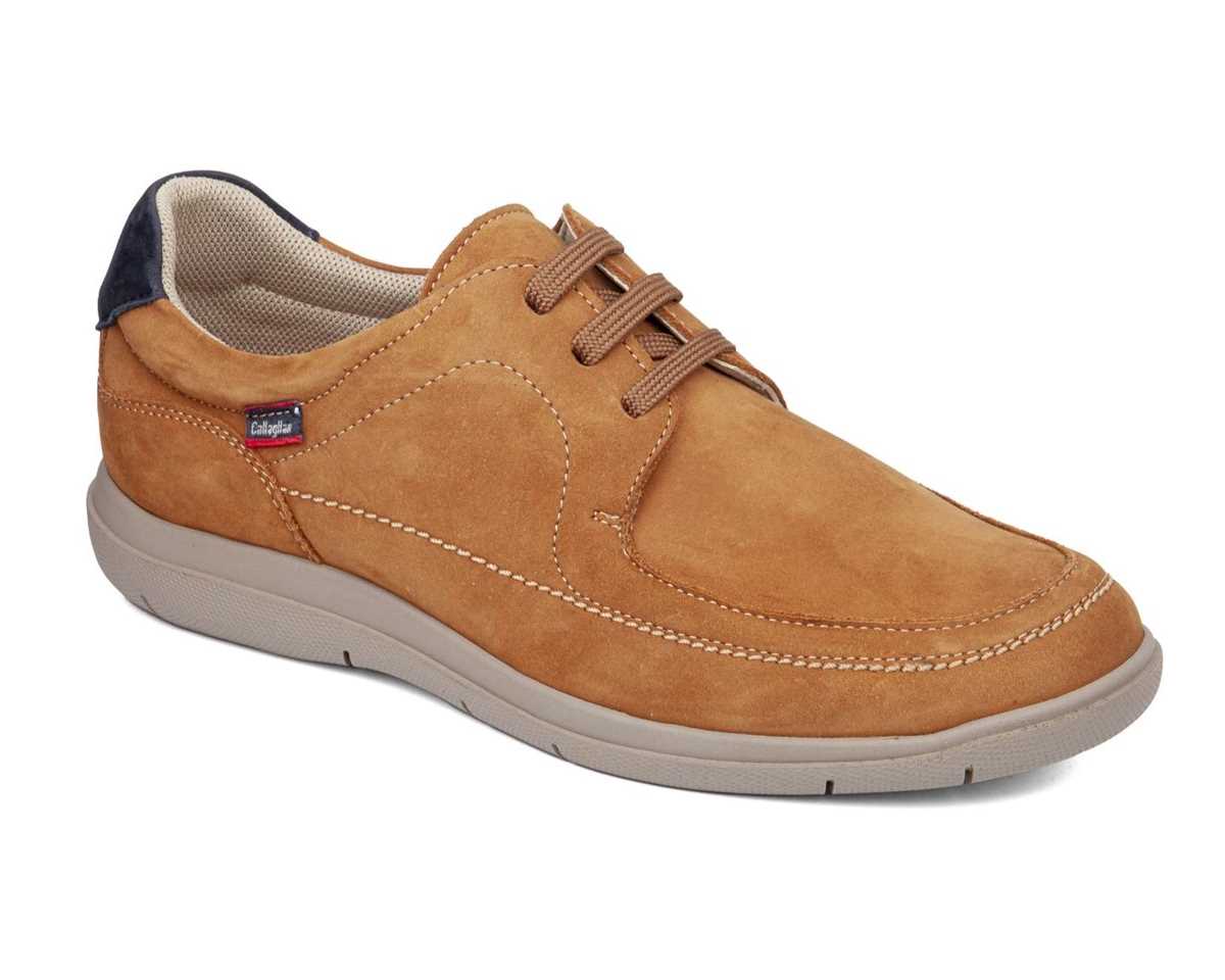 Callaghan 46804 Tan Suede Shoes with Navy Heel