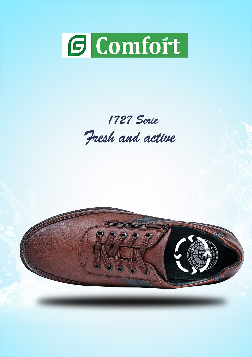 G Comfort 1727 Cognac Tan Lace Shoes
