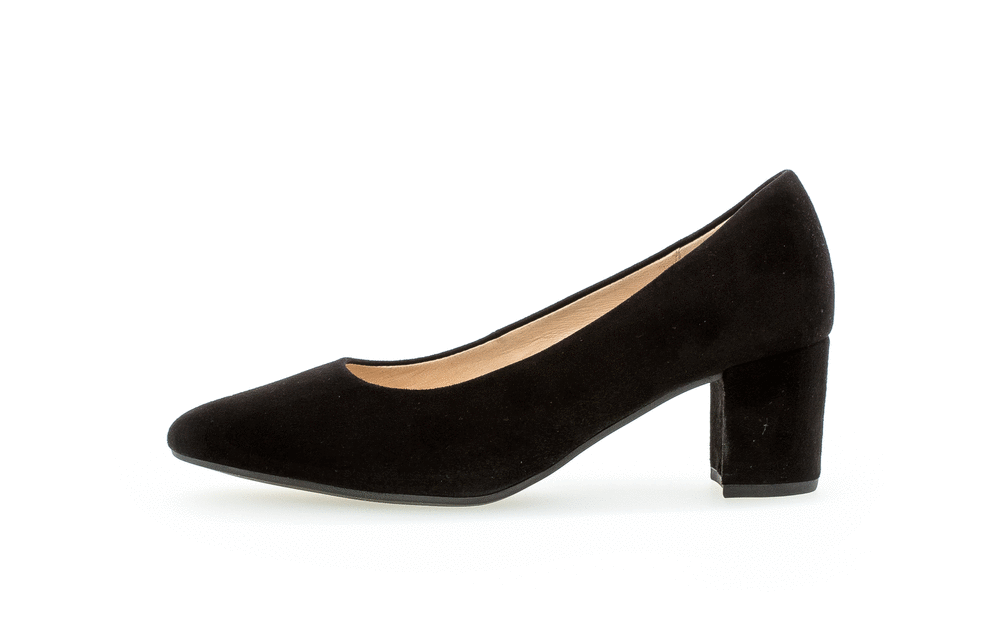 Gabor 21.450.17 Black Suede Block Heels