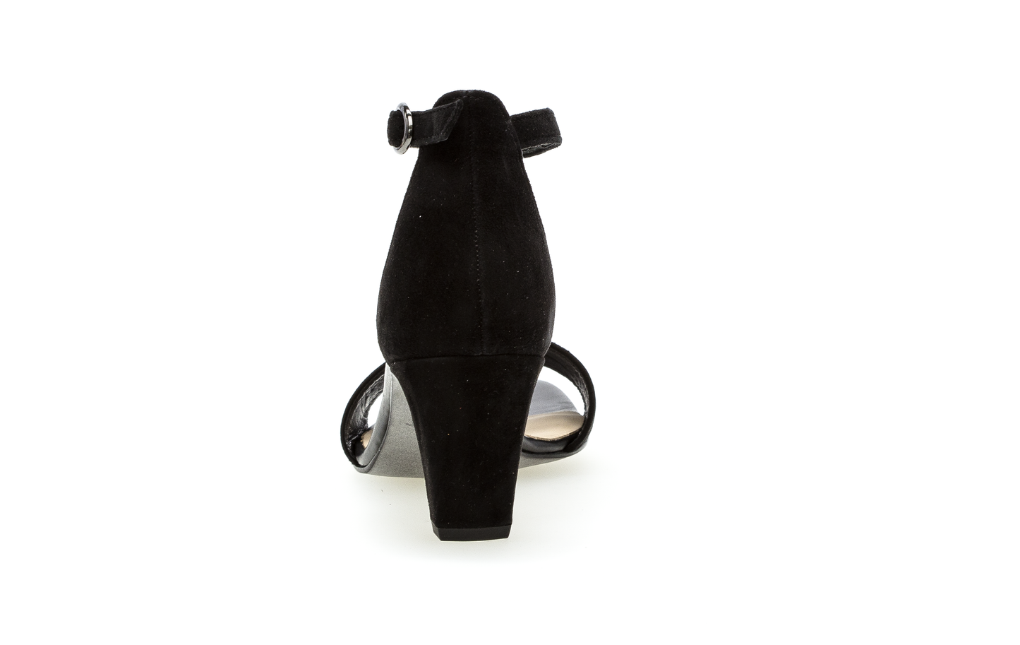 Gabor 21.790.17 Black Suede Heels with Open Toe & Ankle Strap