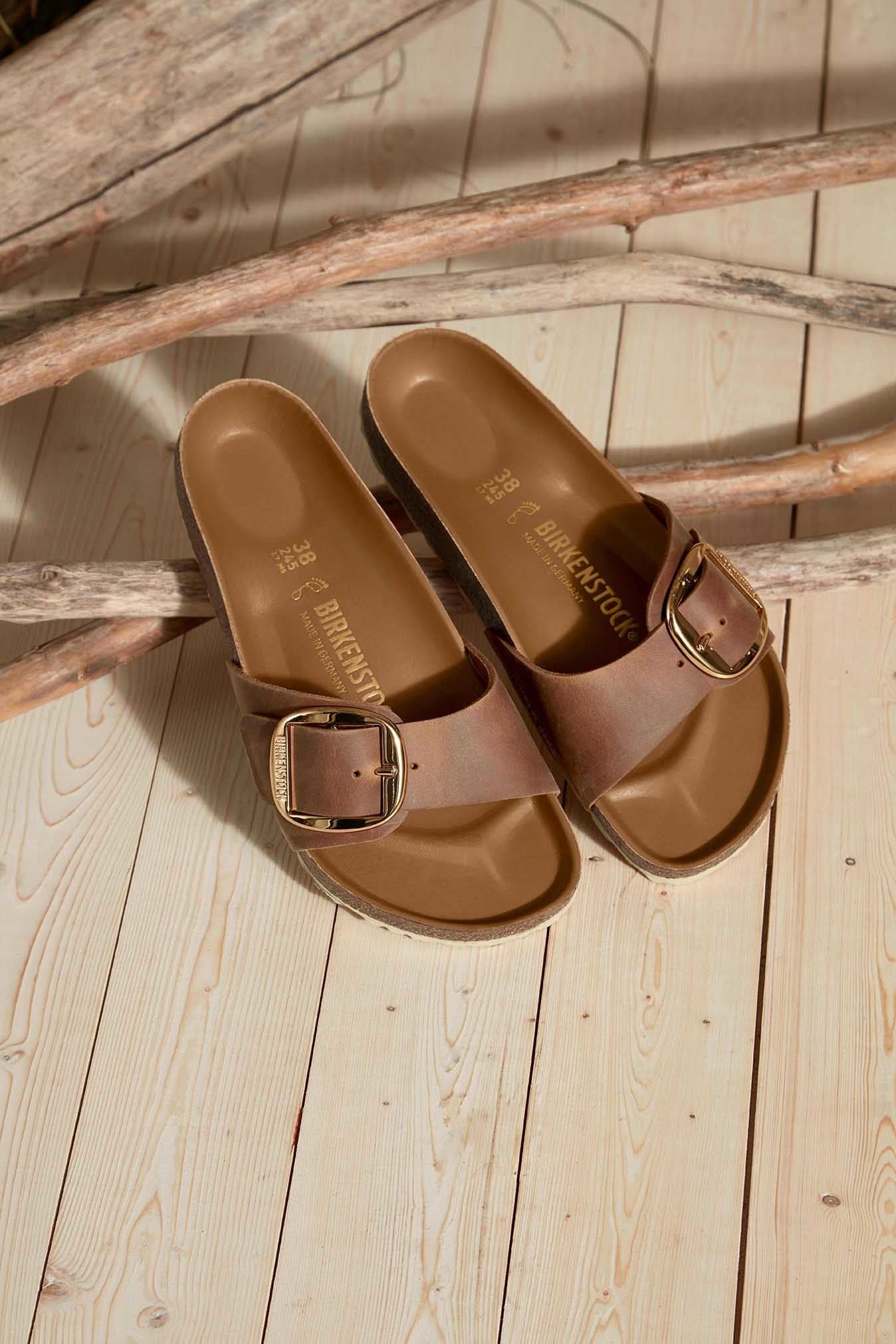Birkenstock 1006525 Madrid Big Buckle Natural Leather Oiled Cognac Sandals