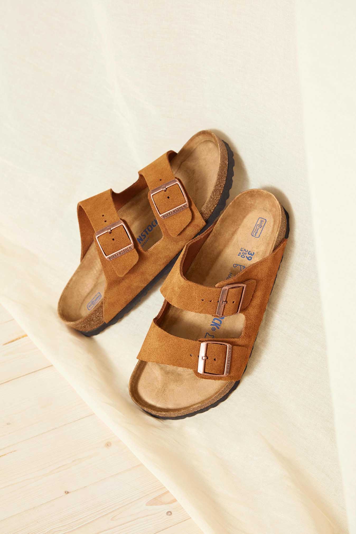 Birkenstock 1009527 Arizona Mink Tan Suede Sandals - Mens