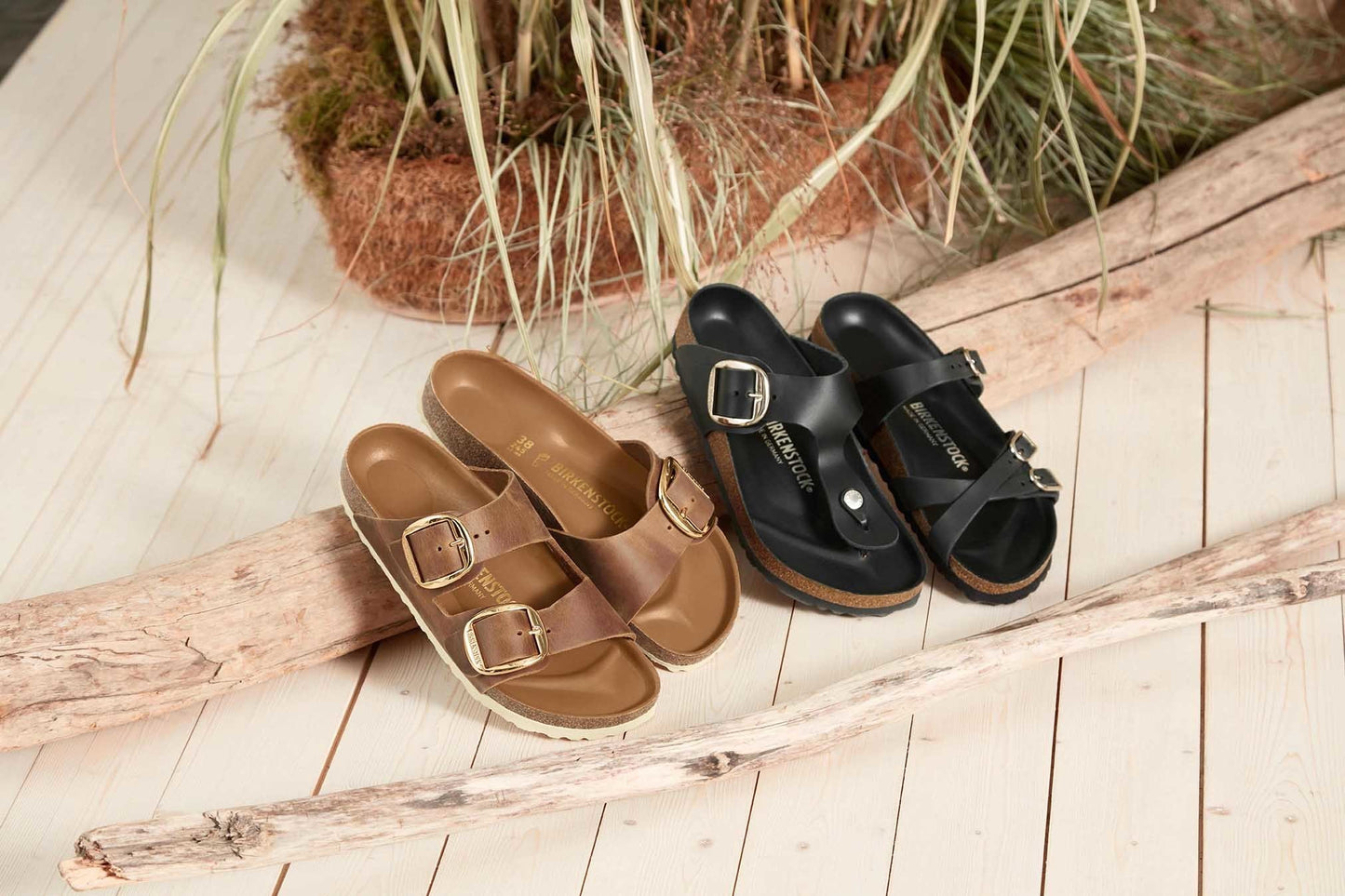 Birkenstock 1006525 Madrid Big Buckle Natural Leather Oiled Cognac Sandals